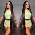 32 in Lace Front Wig Human Hair 13x4 Transparent HD Lace - Natural
