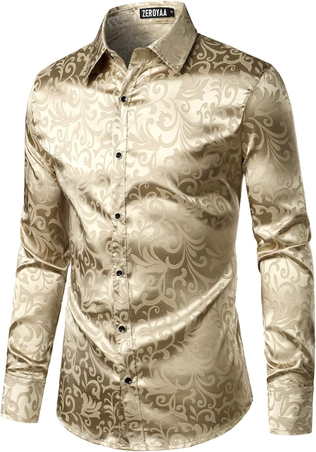 Luxury Jacquard Long Sleeve Dress Shirt for Men - Perfect for Events