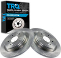 TRQ Rear Brake Rotors Set Solid Compatible with 2019-2024 Acura RDX