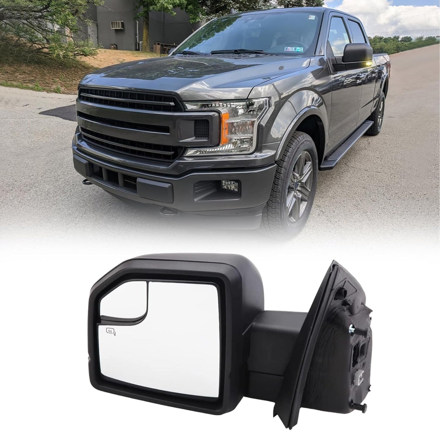 Left Driver Side Door Mirror with Blind Spot Glass Assembly