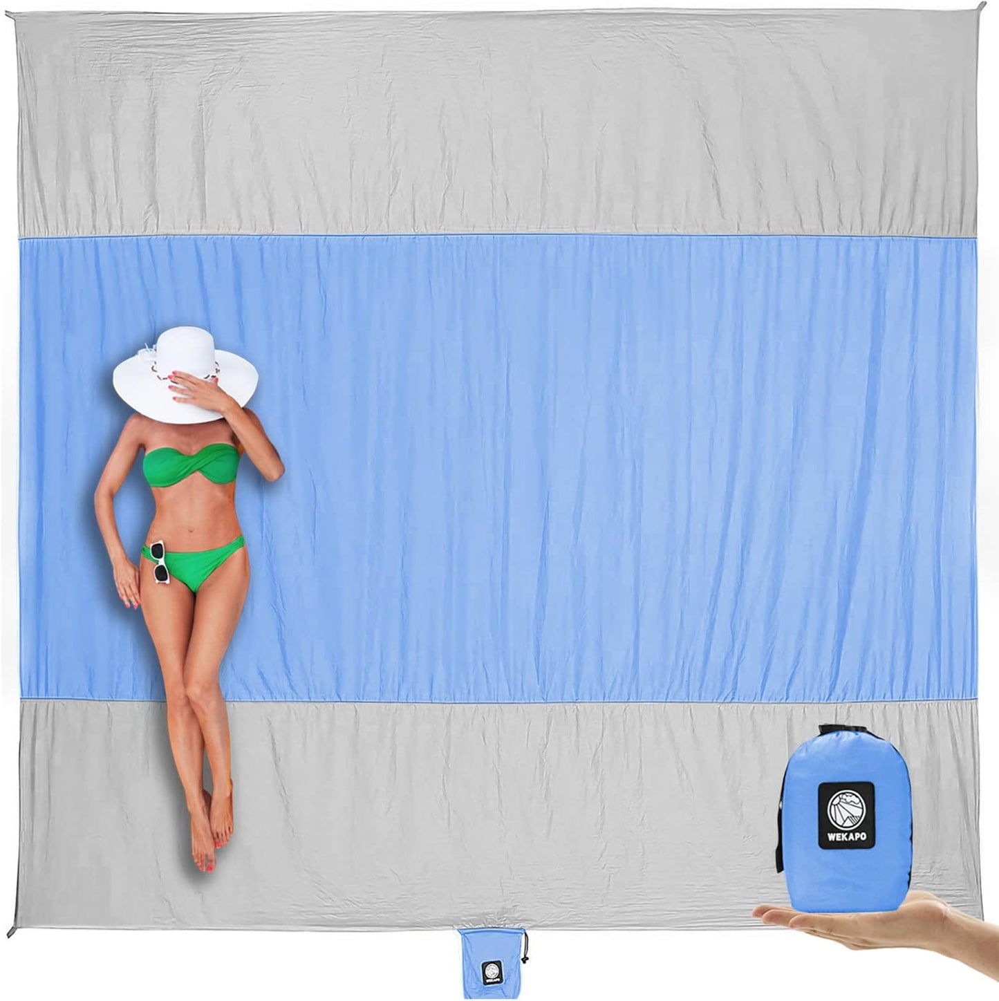 WEKAPO Beach Blanket Sandproof Waterproof Extra Large Mat