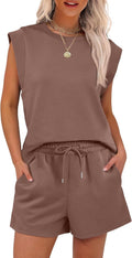 Two Piece Sets for Women Summer Short Lounge Set - Regular Fit