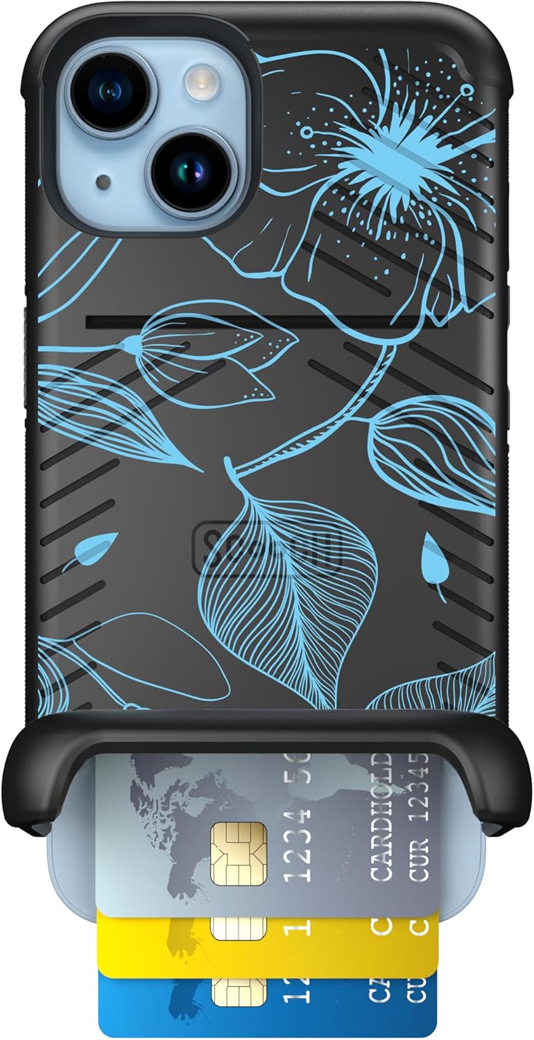 Scooch iPhone 14 Case with Card Holder and 10-Foot Drop Protection