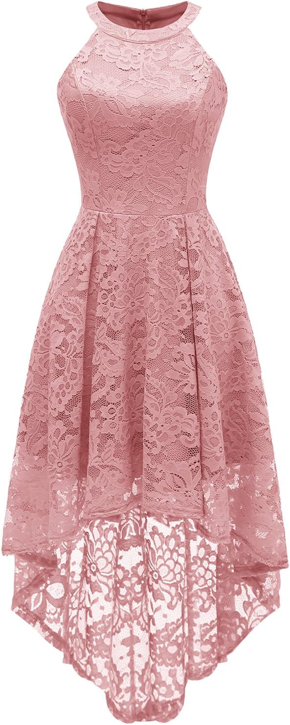 Halter Lace Wedding Guest Dress for Cocktail and Formal Events