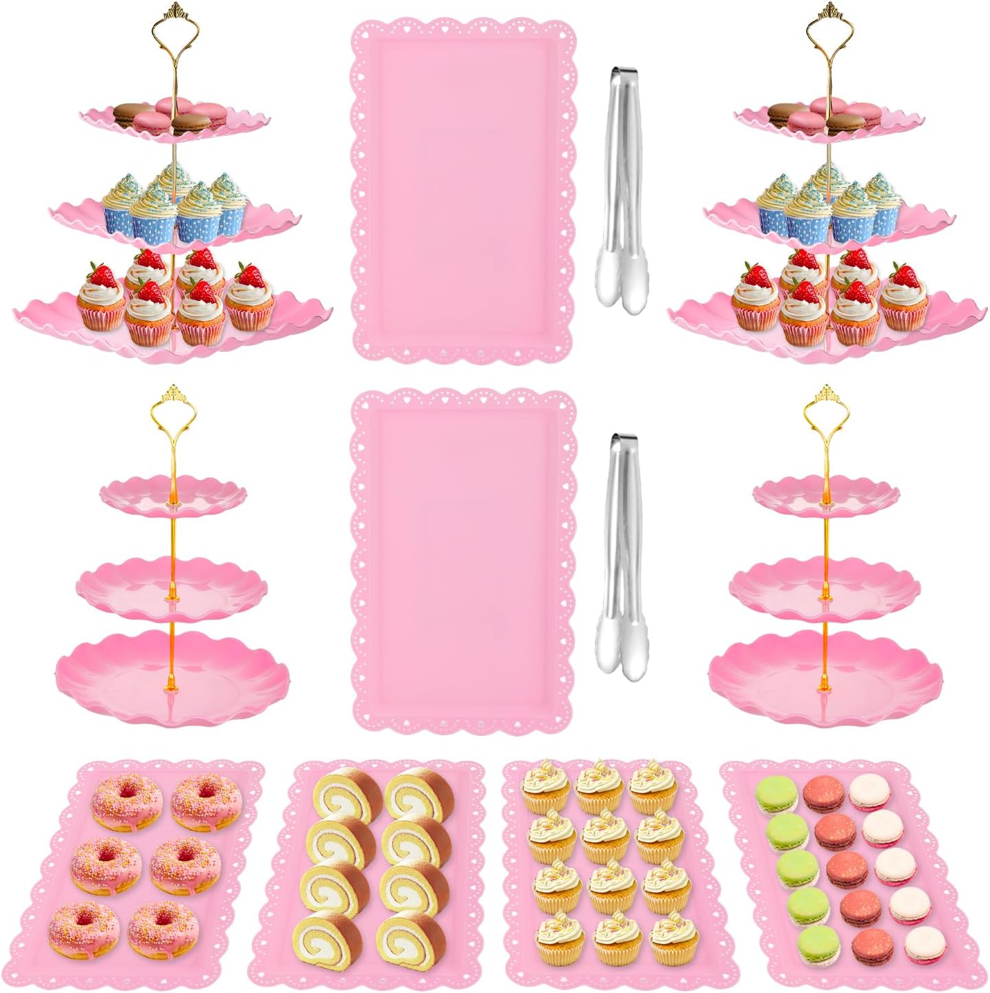 12 Pcs Cake Stand Set for Elegant Dessert Displays and Parties