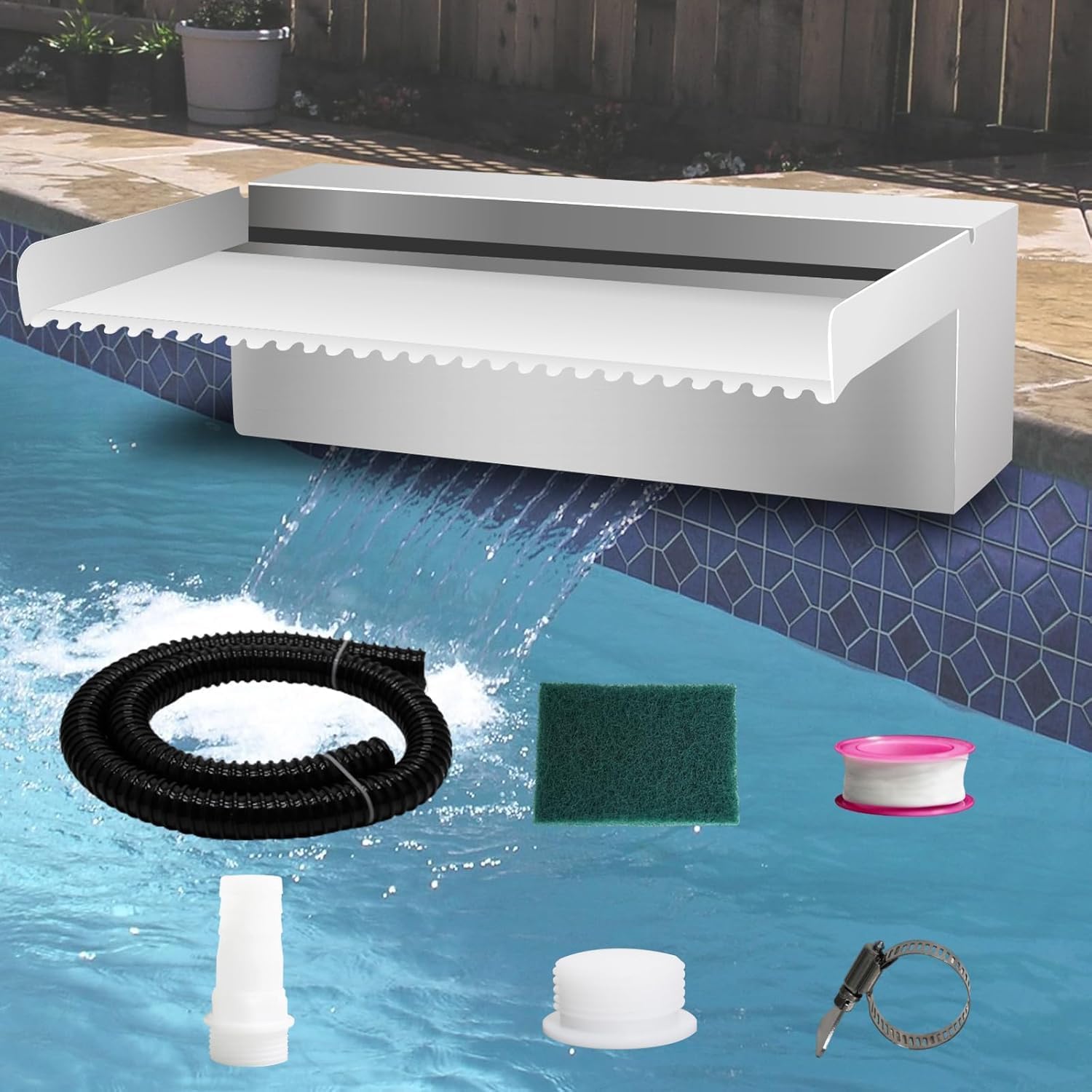 Stainless Steel Pool Fountain Waterfall Spillway Kits for Gardens