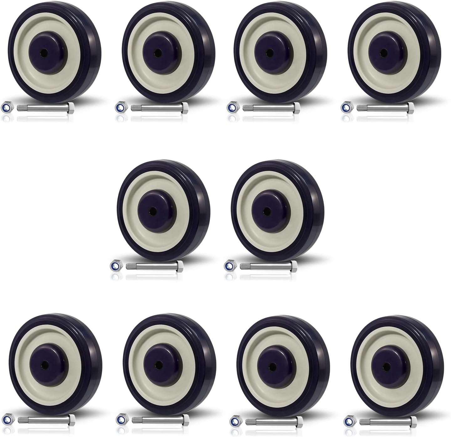 5 Inch Shopping Cart Replacement Wheels Kit for Smooth Mobility