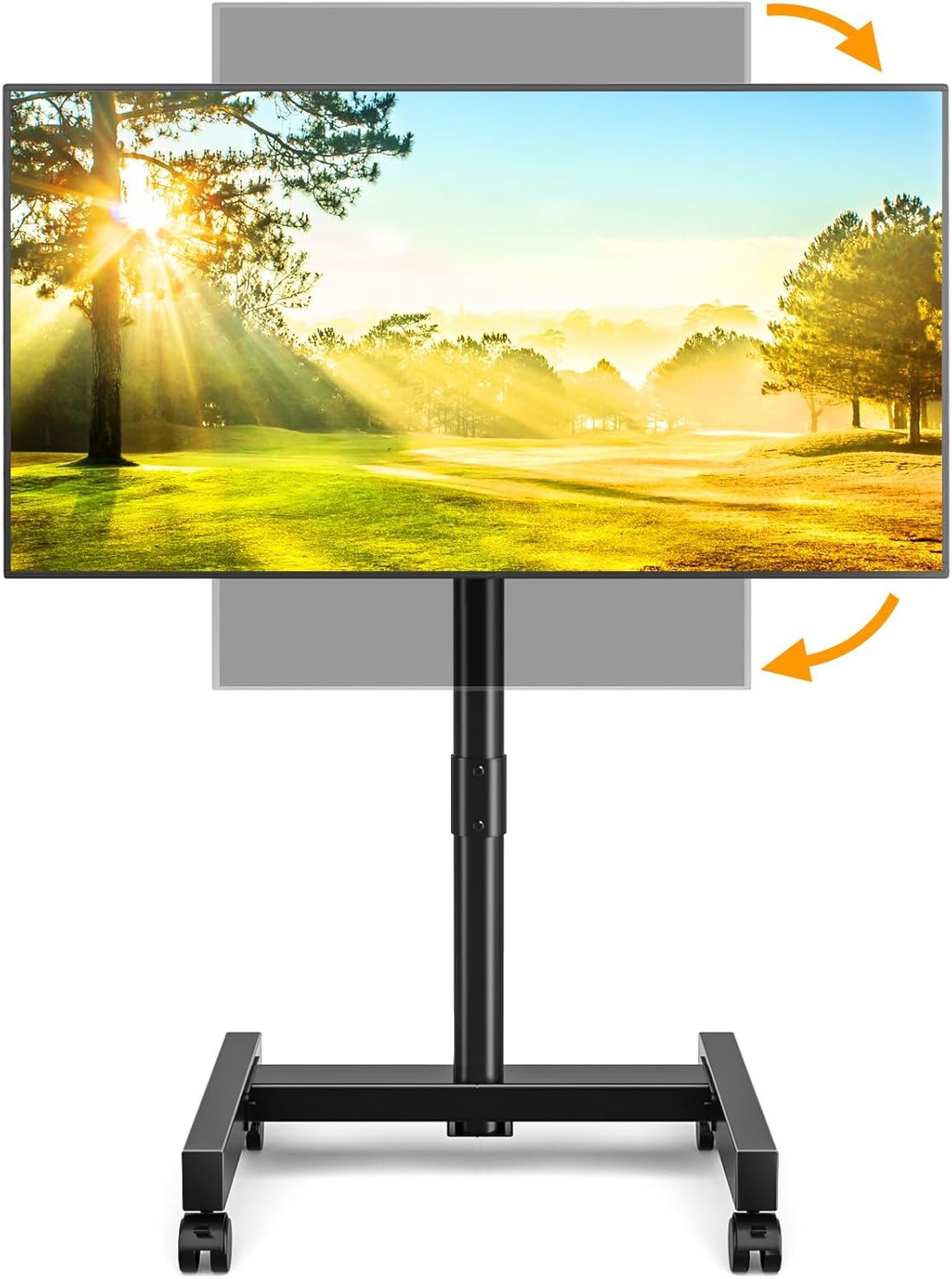 Height Adjustable Rolling TV Cart - Tilting & Rotating Stand