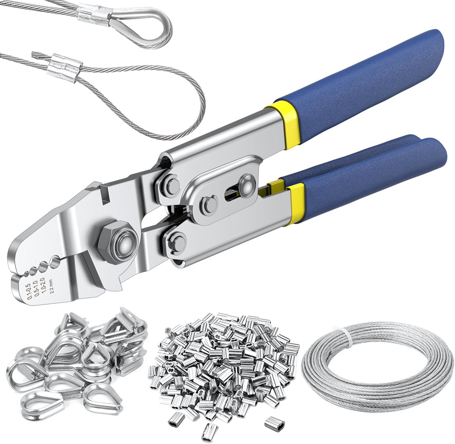 TOOGOND 164ft Fishing Tool Kit - Crimp Wire Rope Easily!