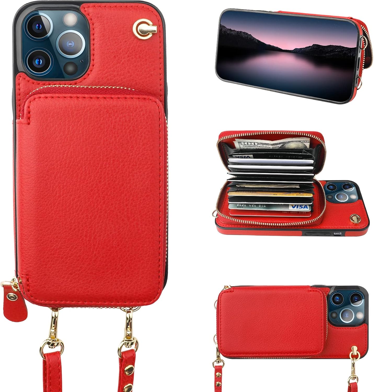 Bocasal Crossbody Wallet Case for iPhone 12 Pro Max - Stylish & Secure