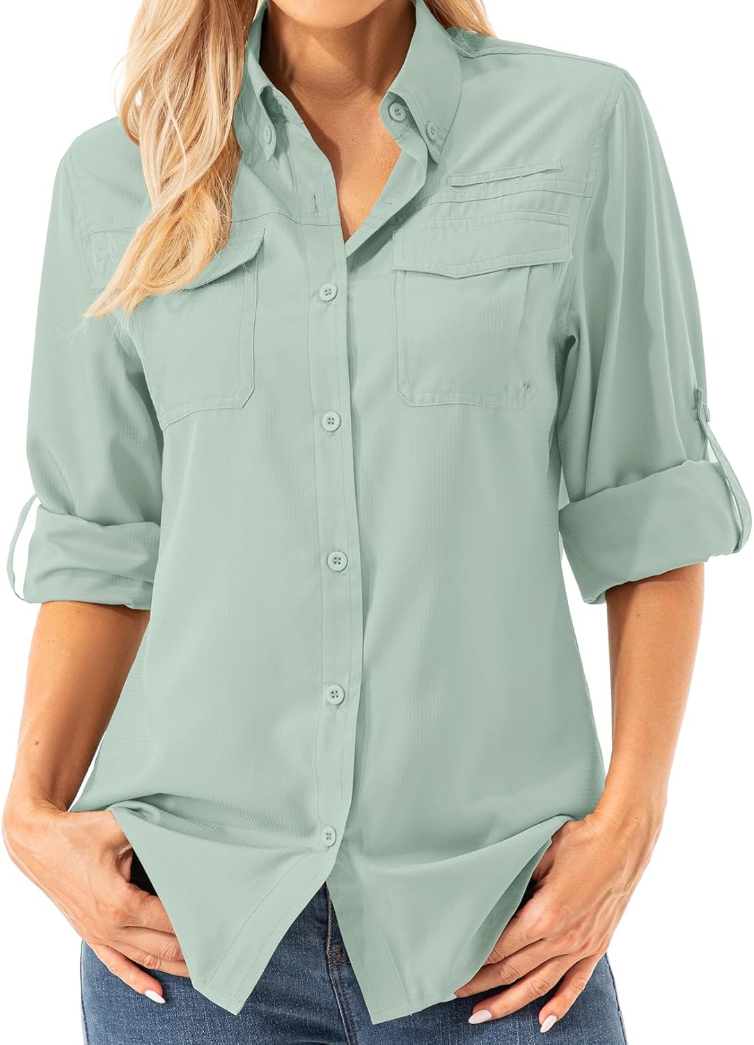 Womens UPF 50+ UV Sun Protection Safari Shirts by Jessie Kidden