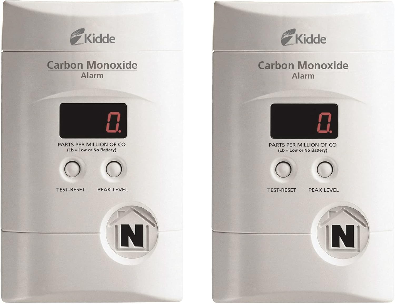Kidde Carbon Monoxide Detector with Battery Backup - 2 Pack