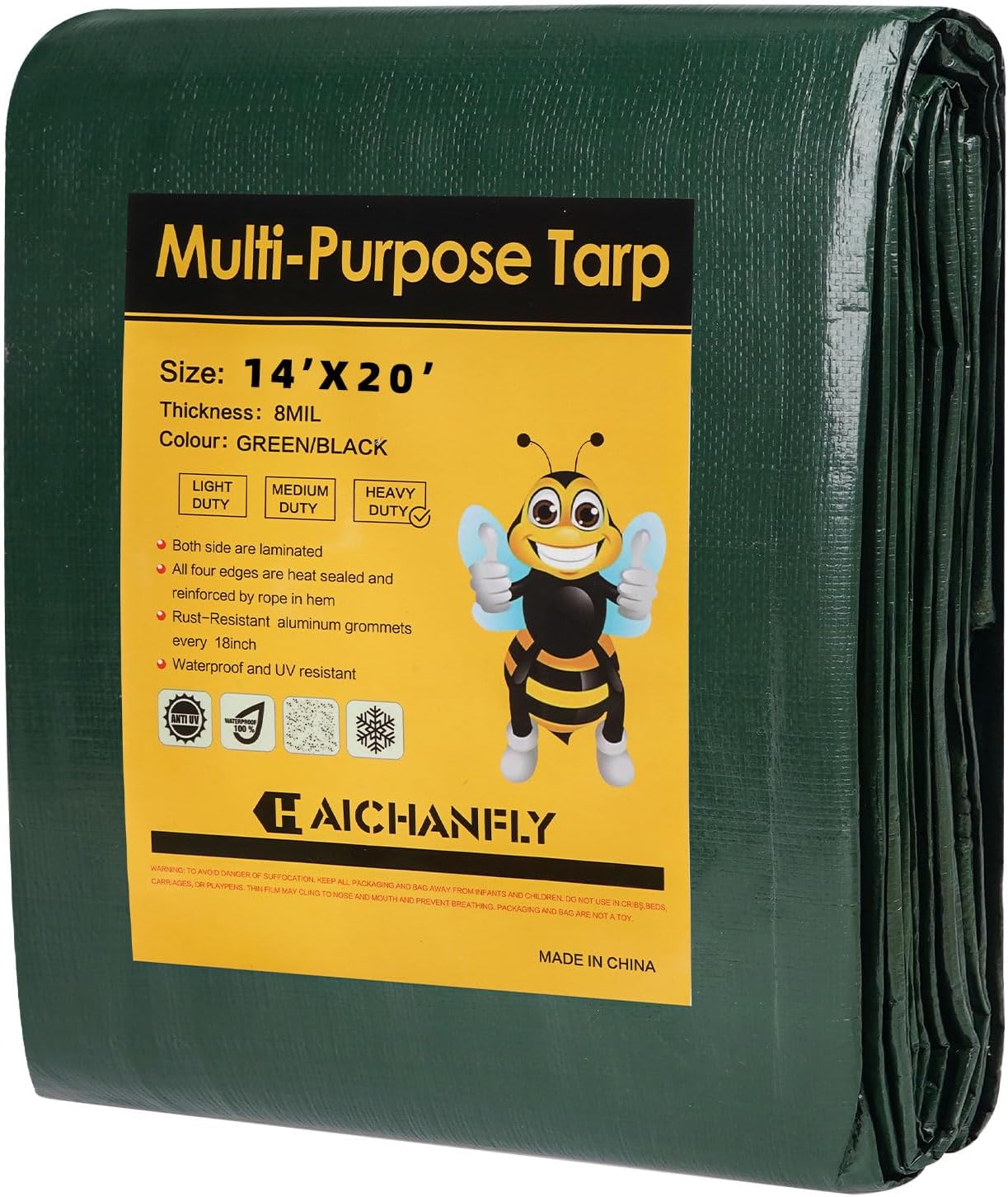 Heavy Duty Double-Sided Waterproof Poly Tarp for Outdoor Use