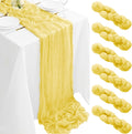 Light Yellow Cheesecloth Table Runner 35x120in 6-Pack - Soft Boho