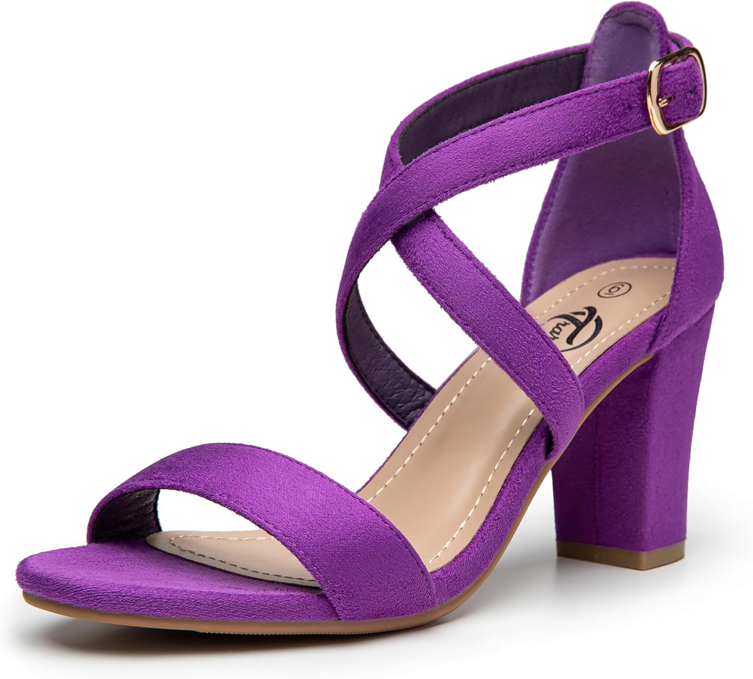 Trary Women's White Block Heel Sandals for Formal Occasions
