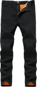 Men's Fleece Lined Skinny Winter Slim Fit Thicken Jeans - Warm Stretch