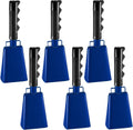 6 Pcs Metal Cowbell with Handle for Sporting Events and Celebrations