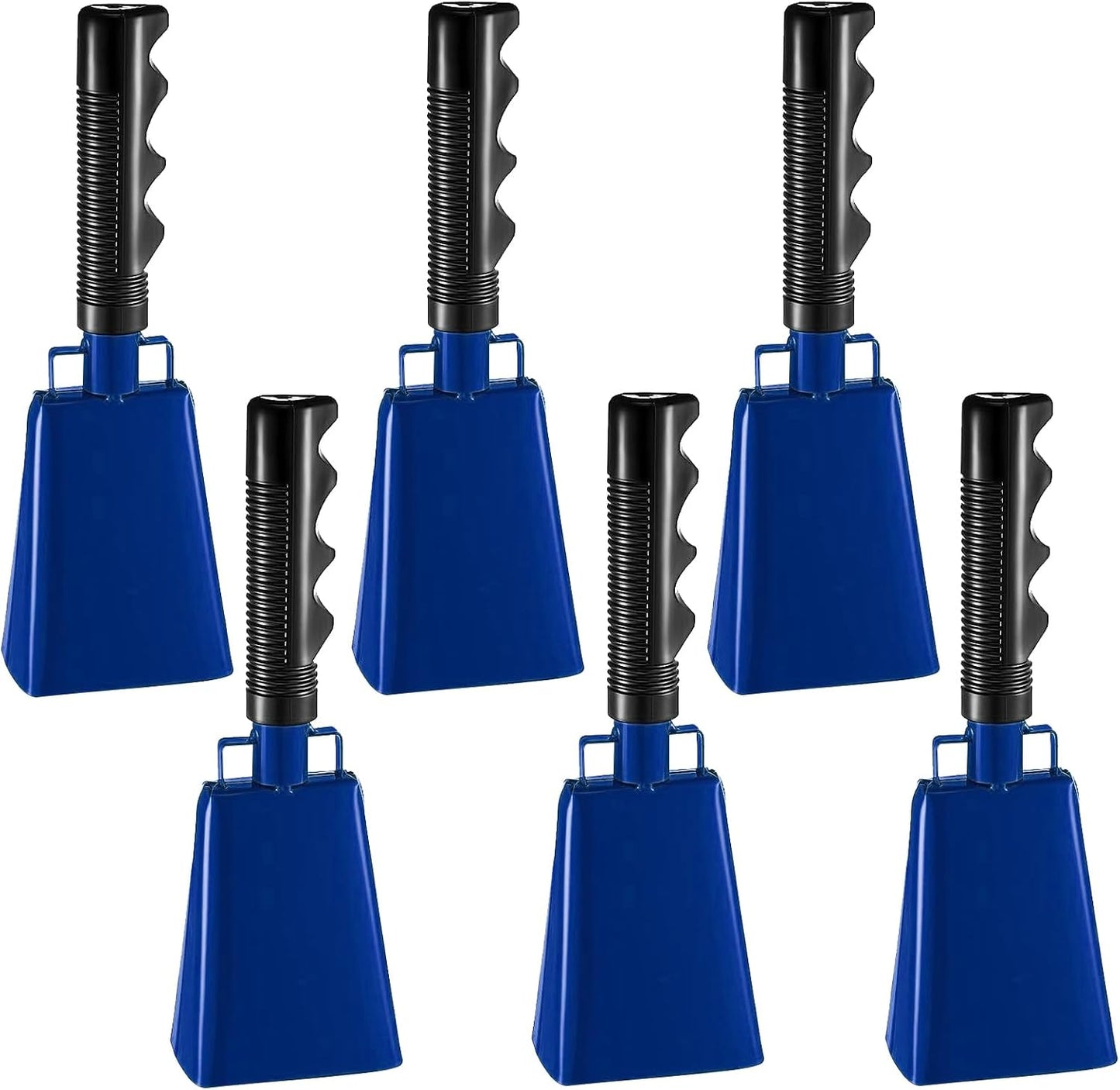 6 Pcs Metal Cowbell with Handle for Sporting Events and Celebrations