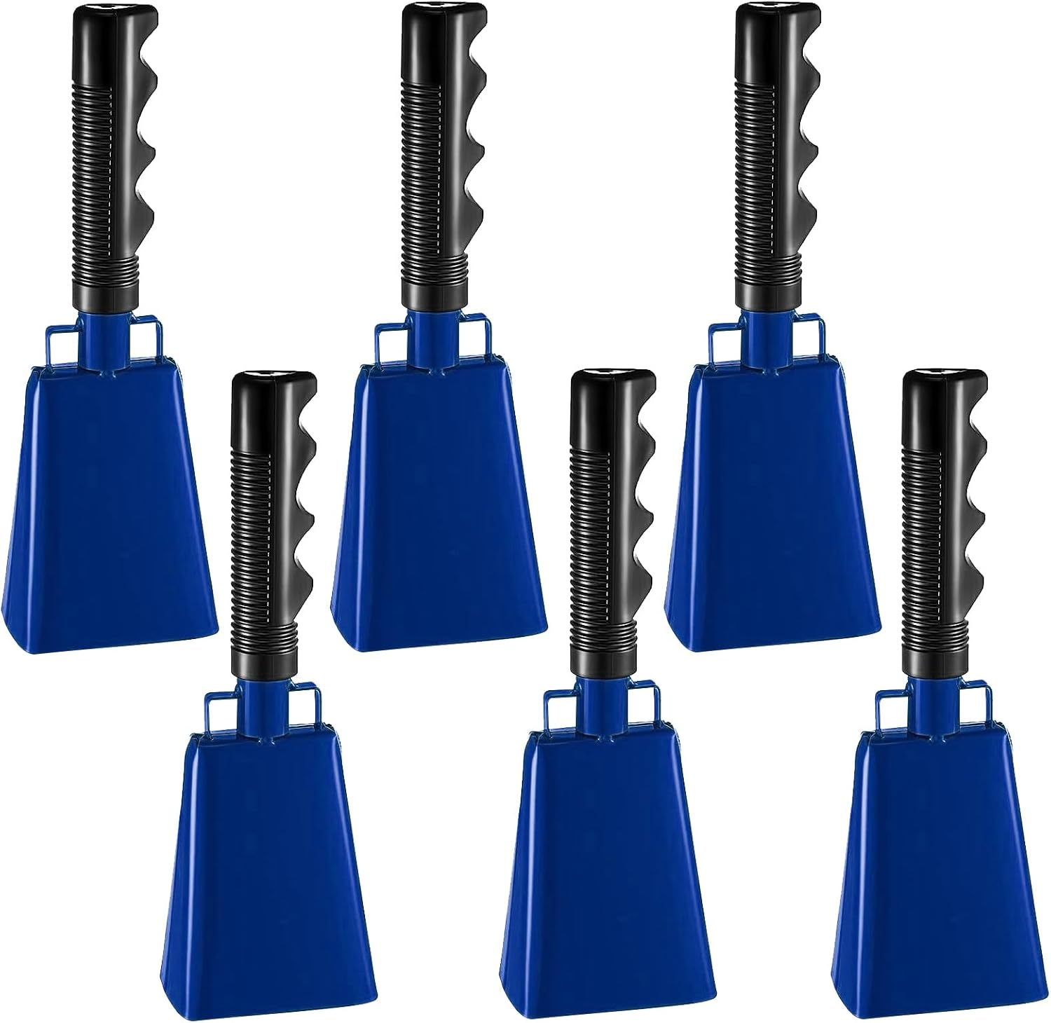6 Pcs Metal Cowbell with Handle for Sporting Events and Celebrations