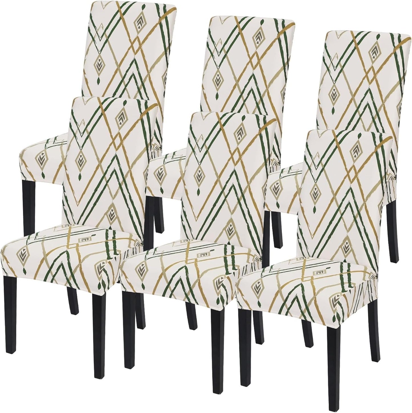 SearchI Stretch Printed Dining Room Chair Covers Set of 6