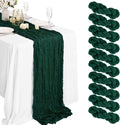 Cheesecloth Table Runner Emerald Green 10-Pack, 10 ft x 35 in - Rustic