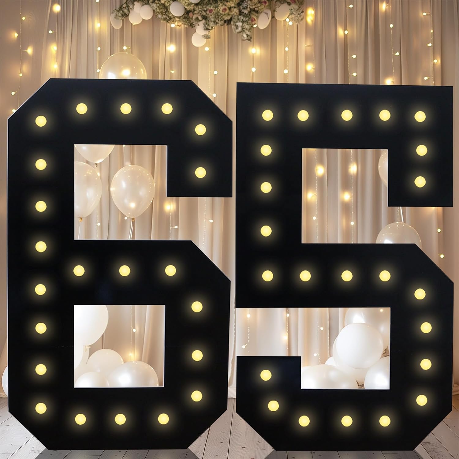4FT Marquee Light Up Numbers for 65th Birthday Party Decor