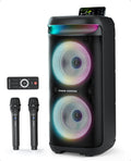 Karaoke Machine with 2 Wireless Microphone for Adults - Portable 400W