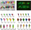 Ice Fishing Jigs Kit, 30pcs Glow Lures for Winter Jigging - Bright