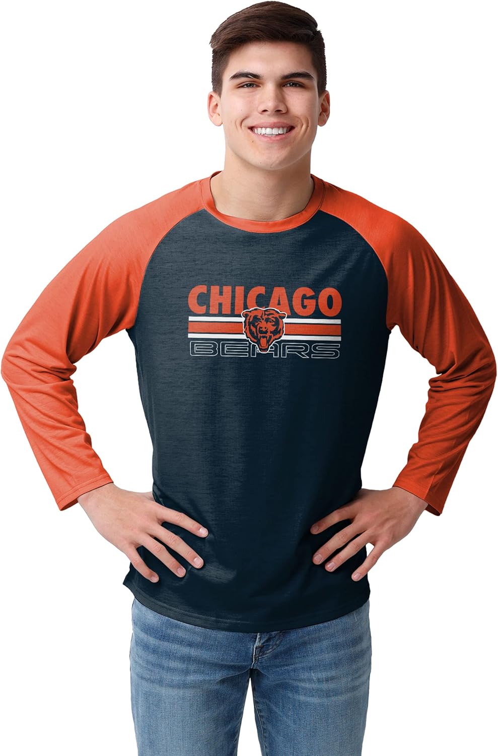 FOCO NFL Mens Team Logo Raglan T-Shirt for Ultimate Fans