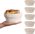 Mini Banneton Bread Proofing Basket Set of 6 - Oval Sourdough Proofing