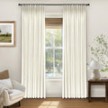 Pinch Pleated Blackout Linen Curtains 2 Panels - Natural on Linen