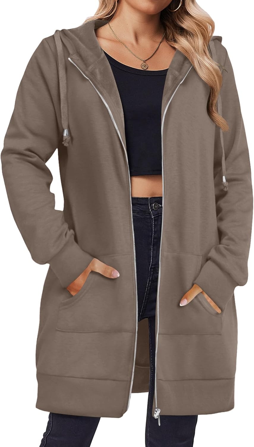 Zeagoo Zip Up Hoodies for Women - Cozy Oversized Sweatshirts