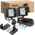 3 in LED Pods Rear Roof Brackets for Polaris Ranger - Bright Backup