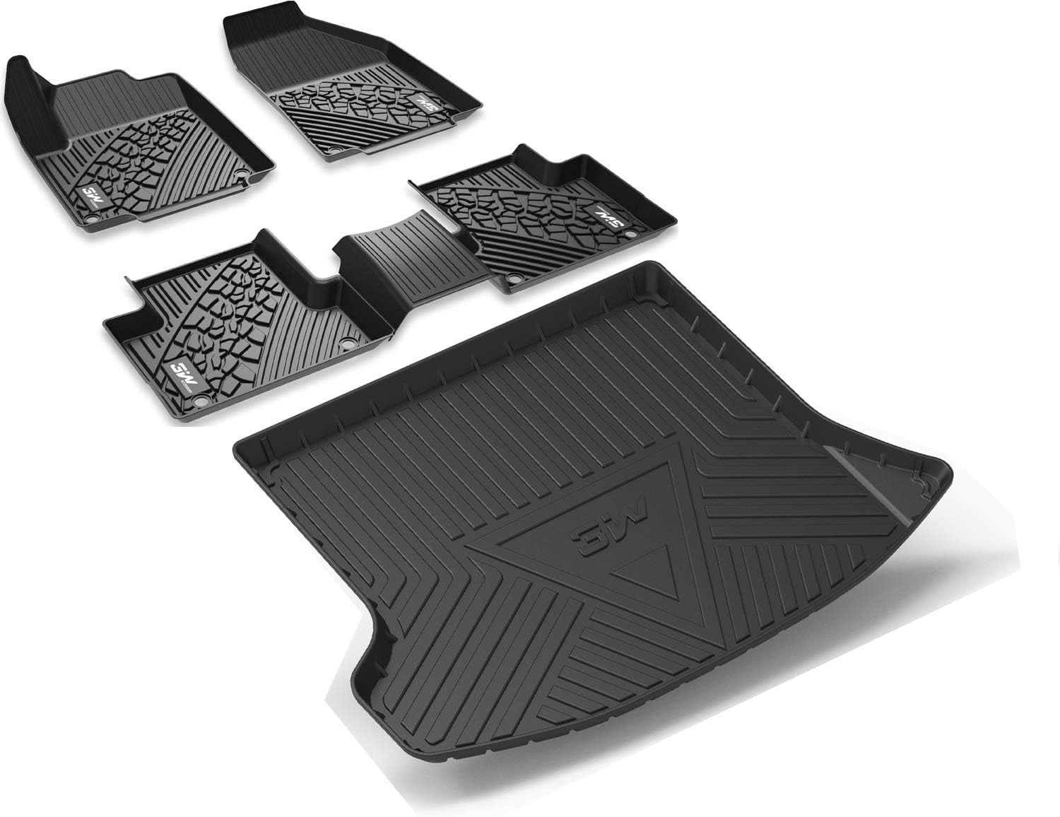 3W Floor Mats for Jeep Cherokee 2015-2023, Heavy Duty Liner