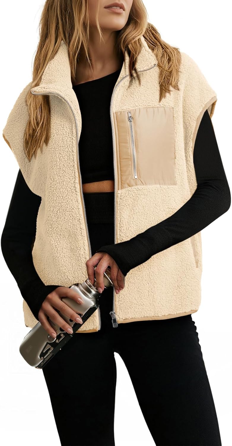 Dokotoo Womens Fleece Jacket Vest for Cozy Fall & Winter Wear
