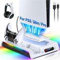 FASTSNAIL Charging Stand with Cooling Fan for PS5 - Dual Charger & RGB