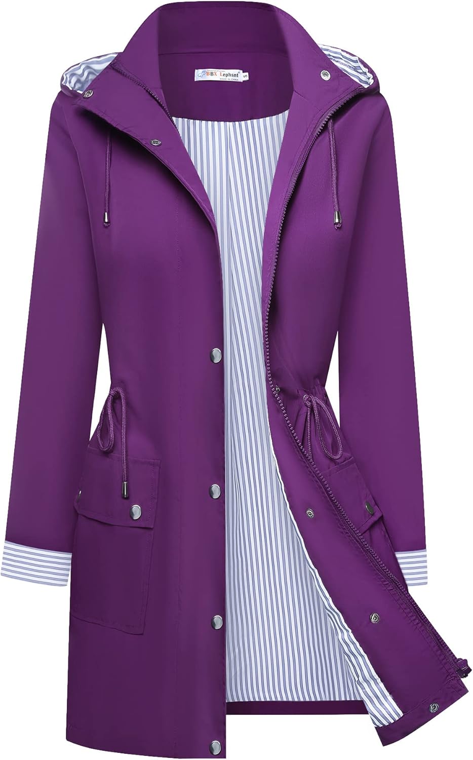 BBX Lephsnt Waterproof Rain Jacket for Women - Lightweight Windbreaker