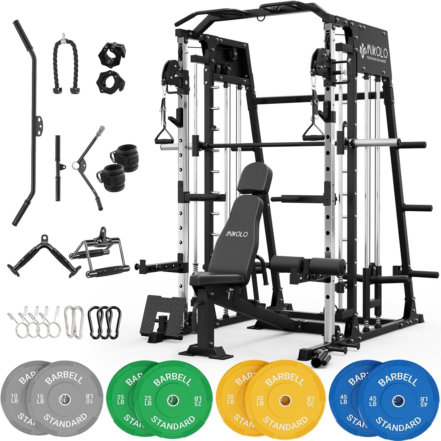 Mikolo 2200lbs Smith Machine with Full Body Workout System