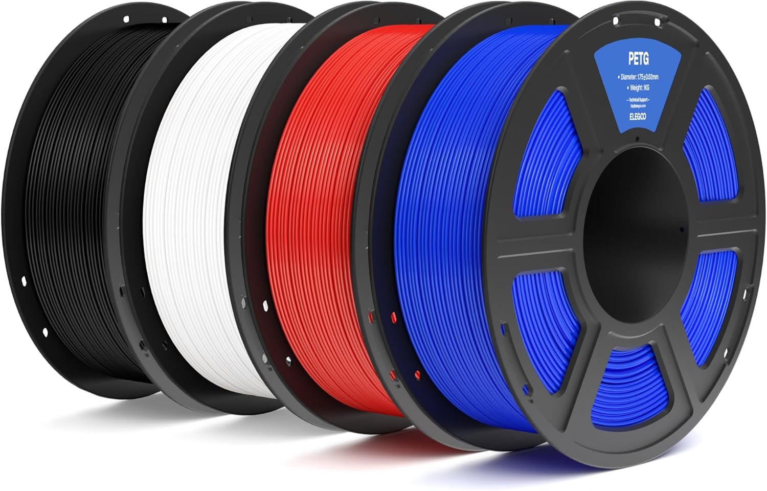 ELEGOO PETG Filament Bundle 4KG for 3D Printers - Durable & Smooth