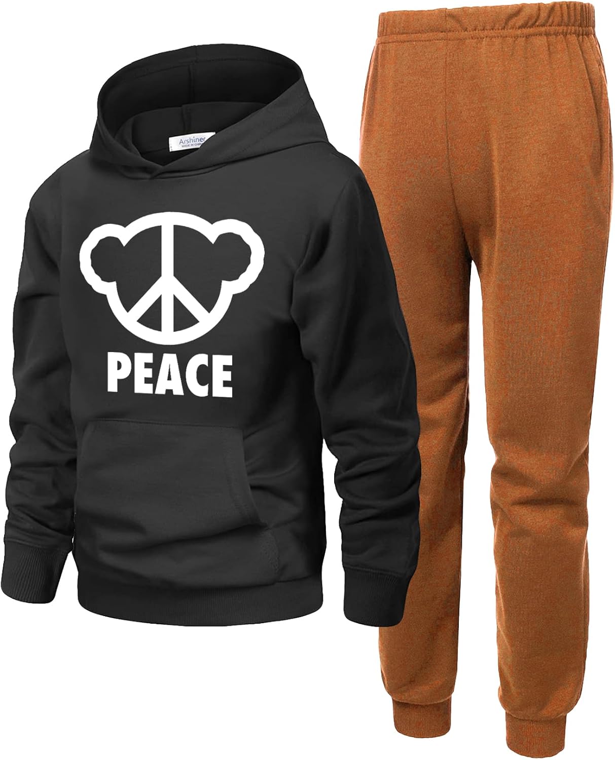 Arshiner 2 Piece Outfit Boys Pullover Hoodies Sweatshirt Set