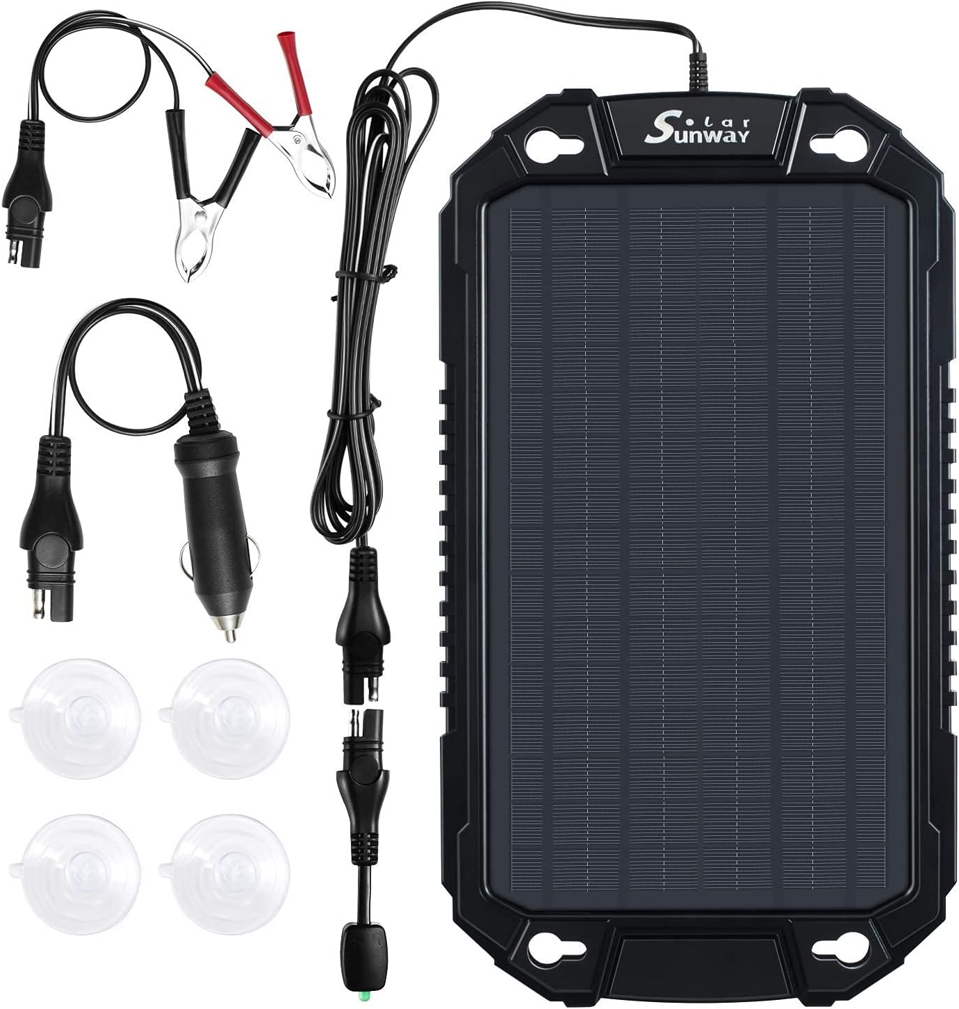 Sunway Solar Car Battery Trickle Charger & Maintainer 12V 8W