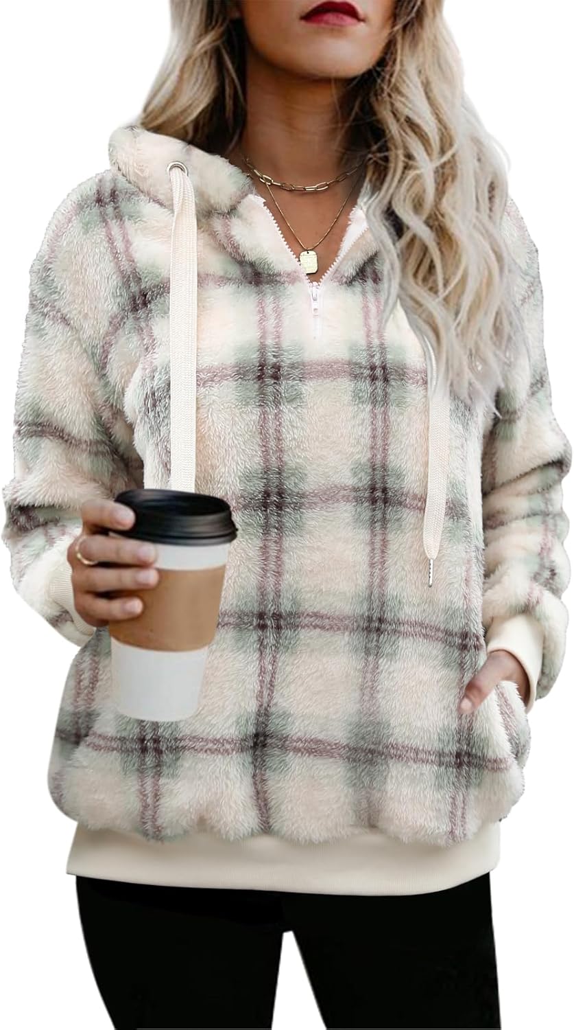 Nirovien Womens Sherpa Pullover Hoodie for Cozy Warmth