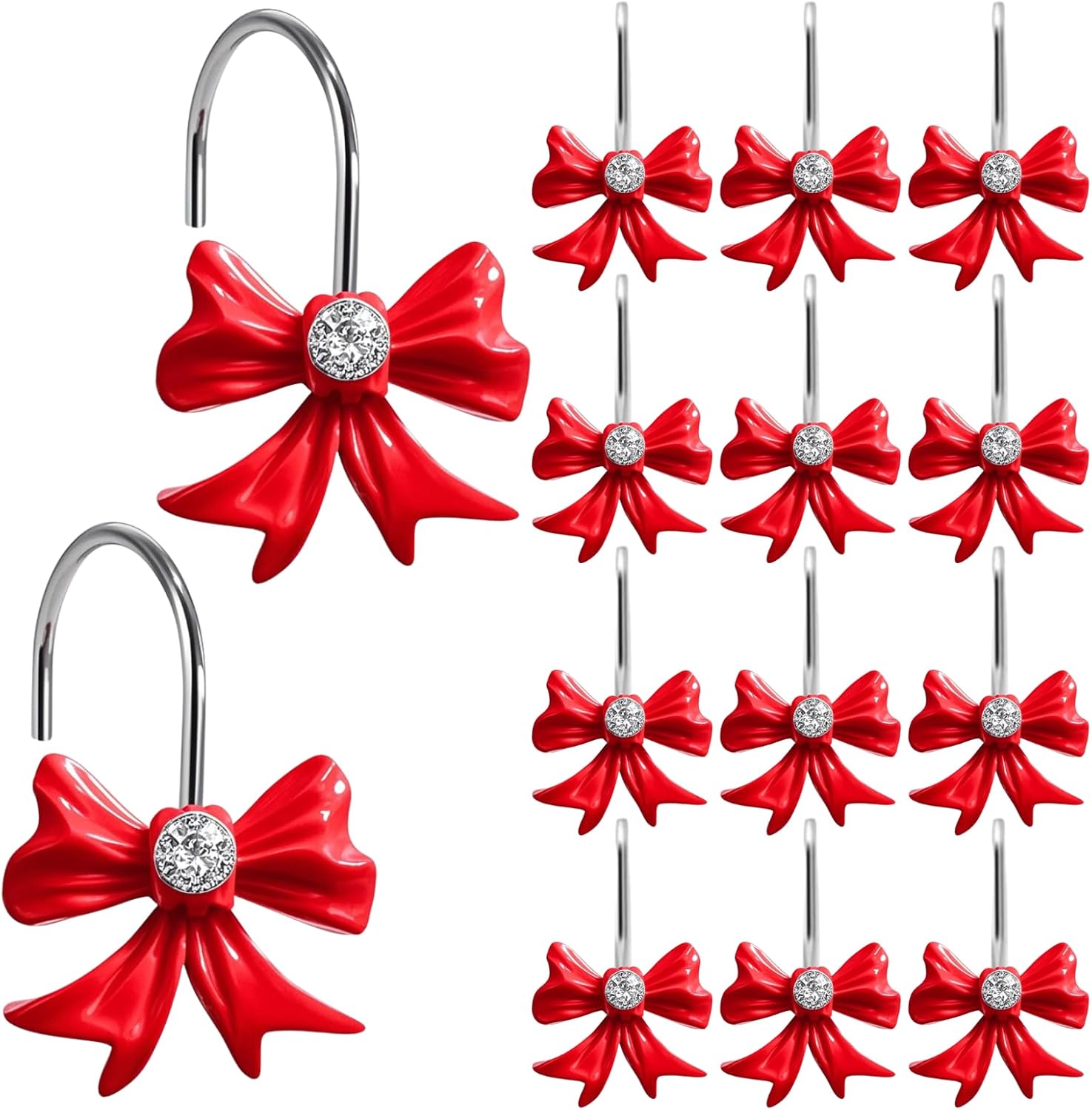 Coquette Red Bow Shower Hooks Set by CasaPopz