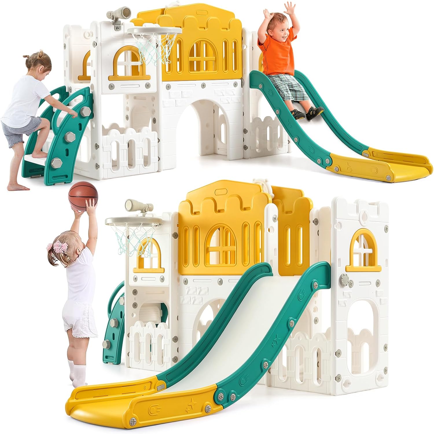 GAOMON 8 in 1 Toddler Slide Indoor Playground for Active Kids