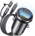 LISEN USB C Car Charger USB Adapter - Mini Metal PD 54W Fast Charging