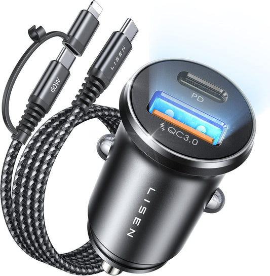 Fast Charge Your Devices On-The-Go with LISEN PD 3.0 Car Charger