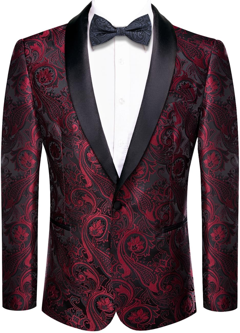 Hi-Tie Stylish Men Suit Jacket Blazer for Elegant Occasions