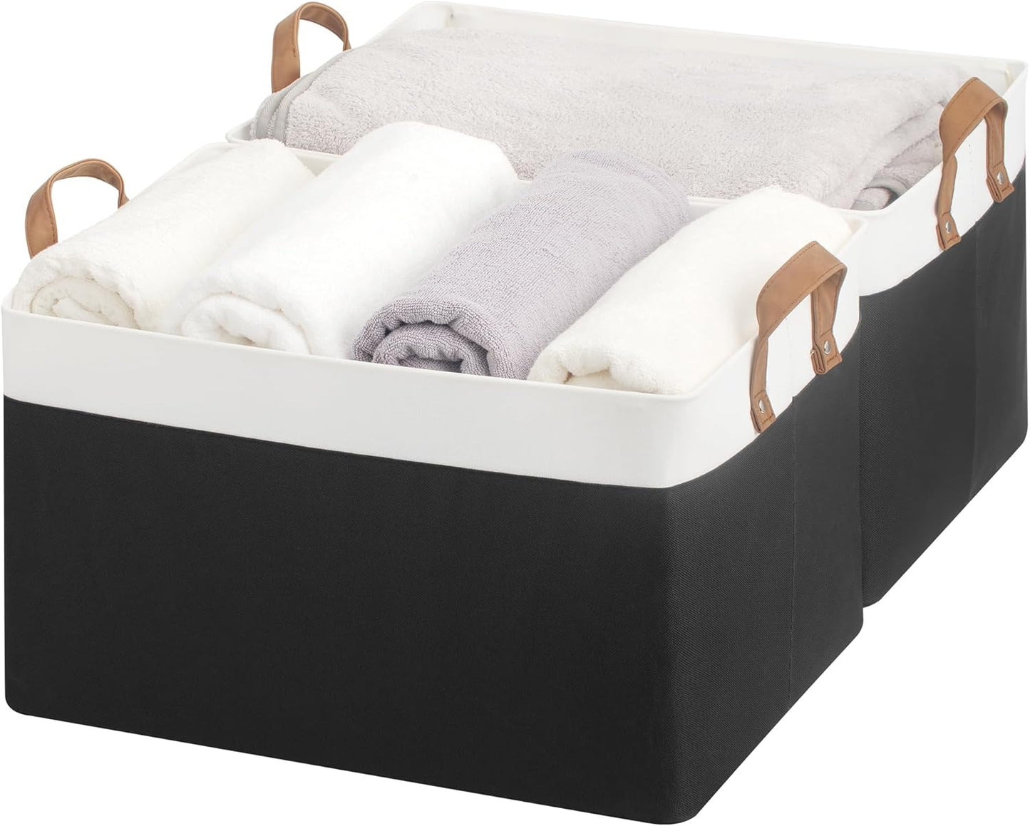 Extra Large Storage Bins with Metal Frame for Home Organization