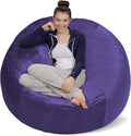 Comfy Purple Bean Bag Cover for Adults & Kids - Sofa Sack