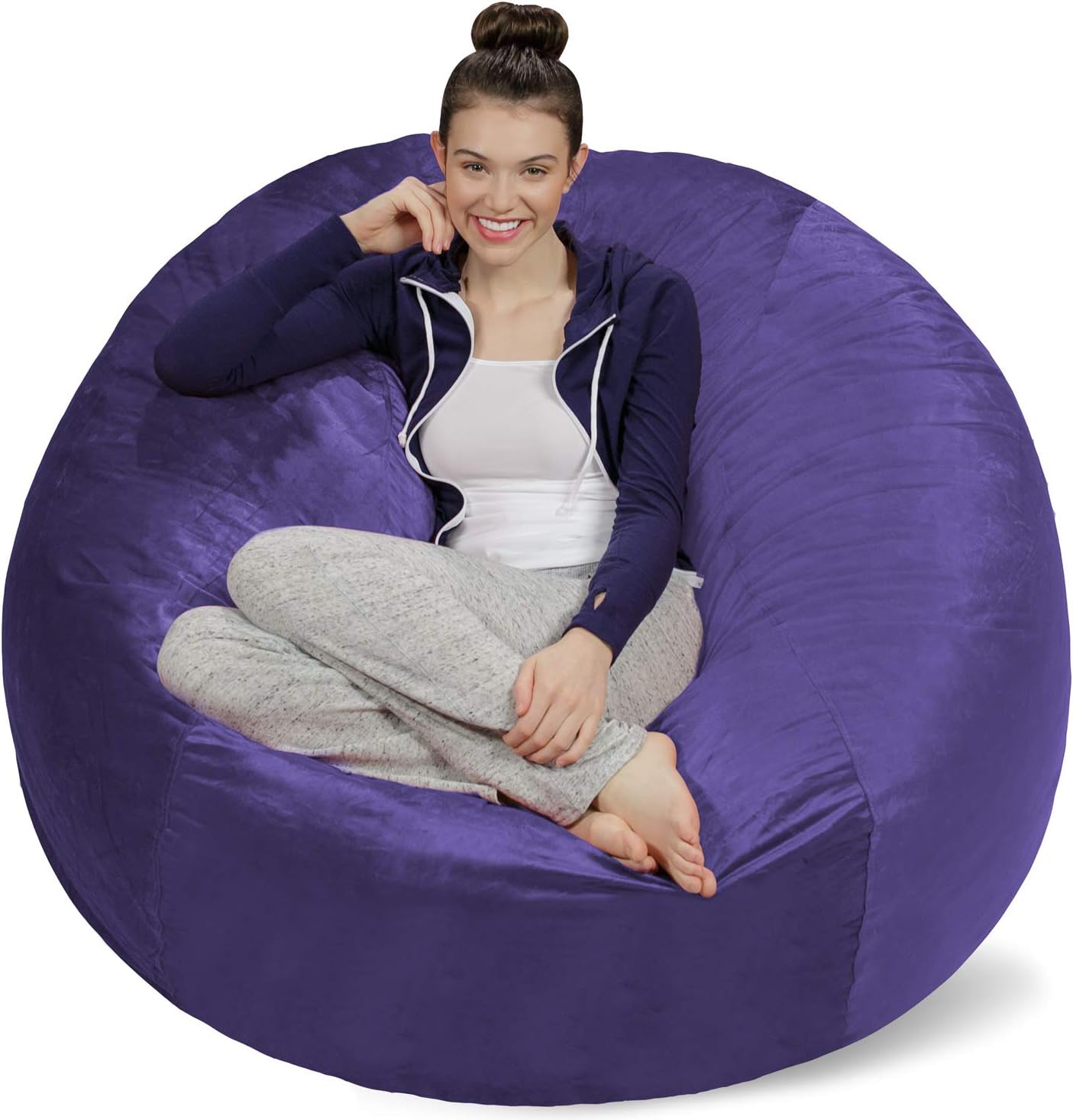 Comfy Purple Bean Bag Cover for Adults & Kids - Sofa Sack
